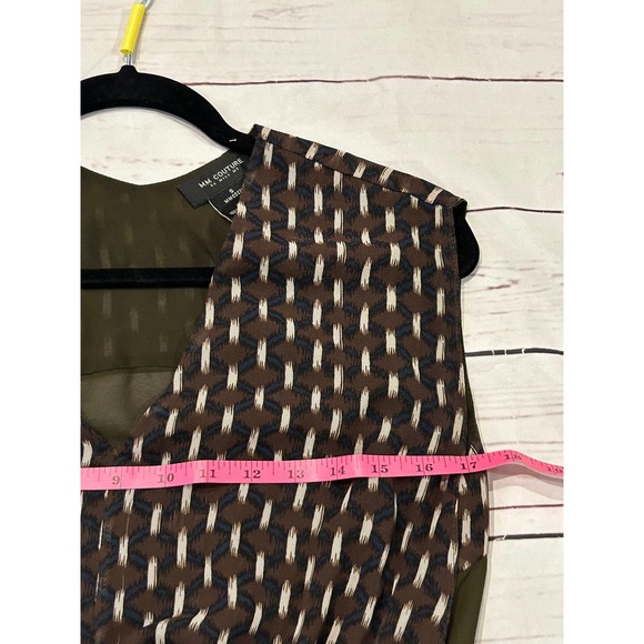 MM Couture by Miss Me Brown Geometric Diamond Print Sheer Back - Picture 5 of 8